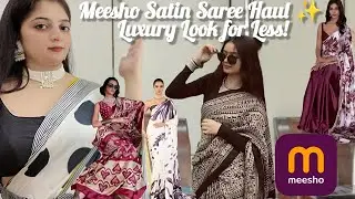 Silk Satin Saree Haul from Meesho ✨ Premium Look on Budget | Try-On + Honest Review @thesimicode 