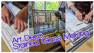 Making this Art Deco Bathroom Stained Glass Transom Window