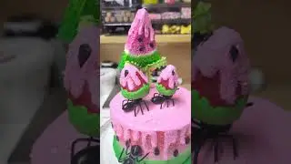 Summer Fake Bake Watermelon Cake #fakecake #fakebake #watermelon #foamclay #whimsical #summerdecor