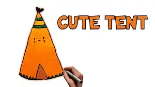 How To Draw a Cute Tent | Easy Drawing of a Cute Tent for Kids