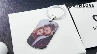 Photo Tag Necklace with Engraving Words