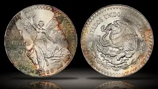 1985-Mo Mexico Silver Onza PCGS MS66 Mexican Libertad End Roll Toned
