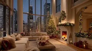 🔥❄️ Ultimate Cozy Jazz | Snowy Apartment 3 Hours | Relaxation Focus Study Meditation Stress Relief