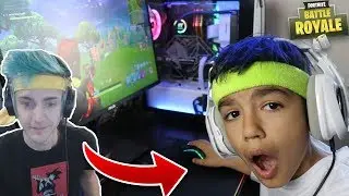 I Turned My 10 Year Old Little Brother Into Ninja! Little Brother Plays Fortnite Solos!