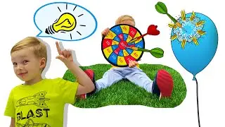 Платон и веселая история про игру в дартс | Platon and mum are playing darts