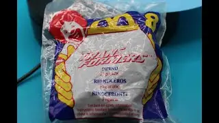 Opening Vintage Transformers Beast Wars Rhino Rhinox 1996 McDonald's Happy Meal Toy Hasbro