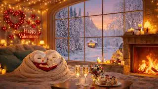 Fireplace Ambience & Soft Piano 🔥 Cozy Valentine’s Night for Relaxation & Sleep