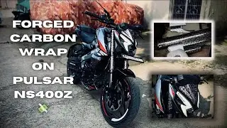 Forged carbon fibre wrap on pulsar ns400z 😍 raw vlog ⚠️ #ns400z 