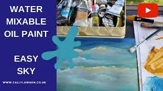 Water mixable oil paints, beginners sky painting.