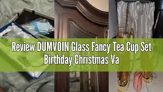 Review DUMVOIN Glass Fancy Tea Cup Set Birthday Christmas Valentine's Day Gift Idea for Tea Lover an