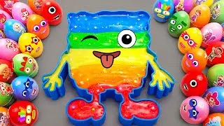 Satisfying ASMR | Making Slime SpongeBob SquarePants Bathtub by Looking & Mixing Mystery CLAY Eggs