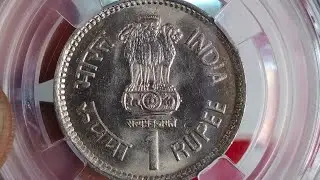 Rare 1 rupee coin value.nehru hyderabad mint coin price.rare.7003661302