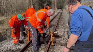 Arbeitseinsatz bei der Preßnitztalbahn.