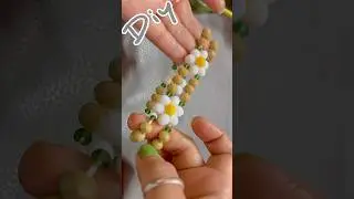 Beaded daisy bracelet ✨bangle easy #shorts #bracelet #beadedbracelet
