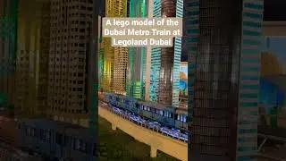 A lego model of the Dubai Metro Train at Legoland Dubai