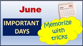 June Important Days Trick || Memorize June important days - STORY | MCQ June Days