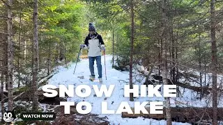 Walking Through Winter Silence | Winter Hiking by the Frozen Lake | Snow, Sun and Ice Waves