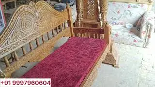 Teakwood swing jhula with polish with brass chain all furniture available  factory.low prices