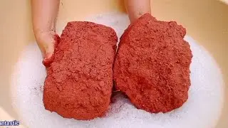 Dusty crunchy gritty Red dirt crumble dipping in bubble 💭 water 💦💦💦 paste play Asmr 