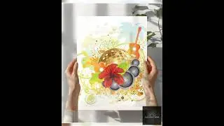 Tropical Party Digital Poster &ndash; Vibrant Guitar & Hibiscus Design, Ready-to-Print
