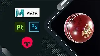 How to model and texture a SG Test Cricket Ball | For Beginners | Portfolio Render