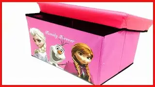 Frozen  Princess Elsa Anna & Olaf Foldable Storage Box & Stool HOT Pink
