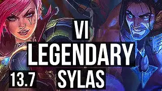 VI vs SYLAS (JNG) | 20/2/11, Legendary, 6 solo kills, 300+ games, Rank 12 Vi | TR Master | 13.7