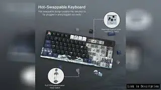 Wired Mechanical Gaming Keyboard with OLED Display Full Key Hot-Swappable Pudding RGB Backlit Keyboa