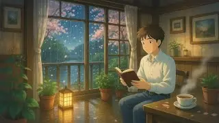 Ghibli Silent Rain Night ☕ Cozy Japanese Slow Living | #cozylife #buslife #rain #ghibli #usa 
