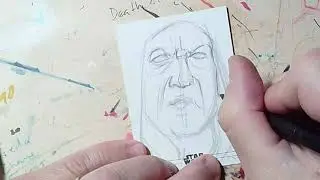 Penciling Darth Sidious Sketchcard from Rise Of Skywalker