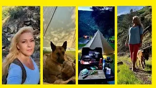 Tent camping with dog at the Merced River [camp, hike, fish - a longer, 