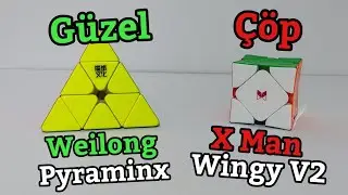 X Man Wingy Skewb V2 ve Moyu Weilong Pyraminx M Rubik K&uuml;p Kutu A&ccedil;ılımı