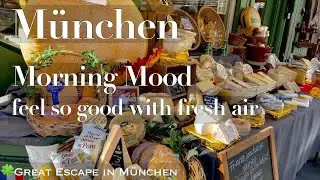 M&uuml;nchen sch&ouml;ne Morgenstimmung mit frischen Luft / Glockenspiel am Marienplatz/ Viktualienmarkt