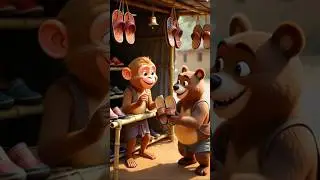 &ldquo;बंदर की चप्पल दुकान और भालू की मज़ेदार खरीदारी | Funny Jungle Story | #ai #viral #animation #shorts