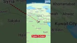 Poland To Dubai Travel map route #ytshorts #viralshort #reels