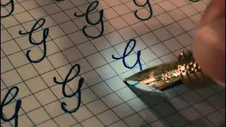 ASMR Fountain Pen Writing &ndash; Letter G in Parker Quink Blue