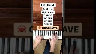 Crab Rave Meme (Easy Piano Tutorial With Letter Notes) #Shorts