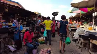 Lagos Nigeria 4k - Market Life in Biggest and Insanely busy African Raw Food Market (ILEPO MARKET)