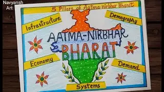 Aatmnirbhar Bharat drawing / Self Reliant India drawing / How to draw Aatmnirbhar Bharat poster easy