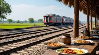 Beauty Of Punjab Highways.Rawalpindi To Fateh Jung Basal Chowk.Dhaba Lunch Beside The Railway Track.