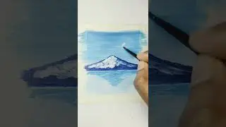 Mountain Reflection  #lemonyellowart #youtubeshorts #mountains #reflection #art #artwork