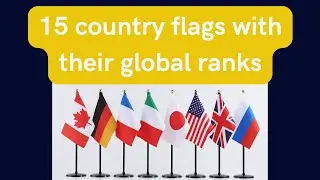 15 country flags with their global ranks