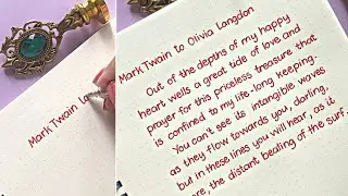 Neat, Clean Print Handwriting Practice: Write a Love Letter From Mark Twain | Nhuan Dao Calligraphy