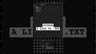 Export a List to a Text File (.txt) in Python #pythonbeginner #pythontutorial #text #python
