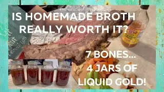 7 Left Over Prime Rib Bones! Ever Seen Bone Broth This Rich? Would You Save The Fat or Toss It? 1/3