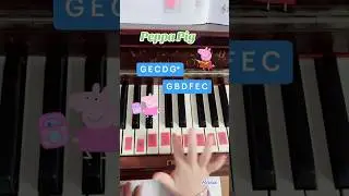 Peppa Pig Piano 🩷 Learning Piano from basic 🎹 #shorts #pianosong #basicpiano #easypiano #peppapig