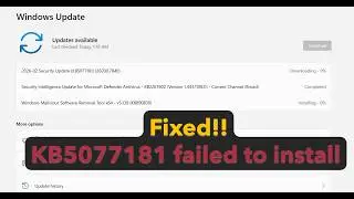 How to fix update KB5077181 failed to install in Windows 11 25H2 or 24H2