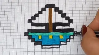 DIY Pixel Art | How to draw a Ship / Boat | Easy Draw with Me