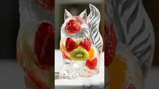 Jiggly Fruit Jelly Cat 🍓🥝 / 宝石みたいなフルーツゼリー猫 #ASMR #shorts