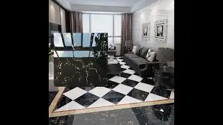 HS619GN Porcelain Black And White Floor Tile